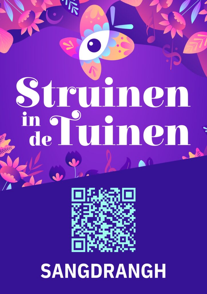 poster struinen in de tuinen houten 2025 met QRcode
